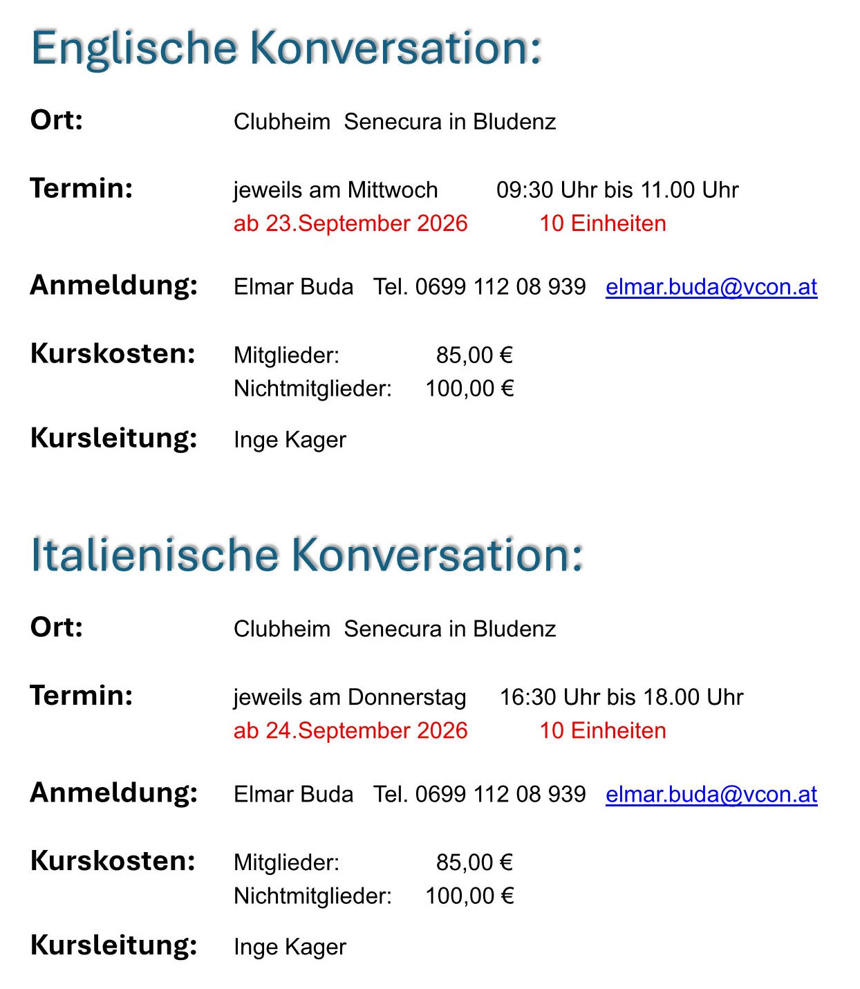 Englischkurs Italienisch im Herbst 2026a Page 1