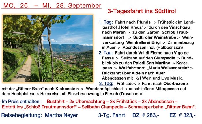 3 Tagesfahrt Südtirol