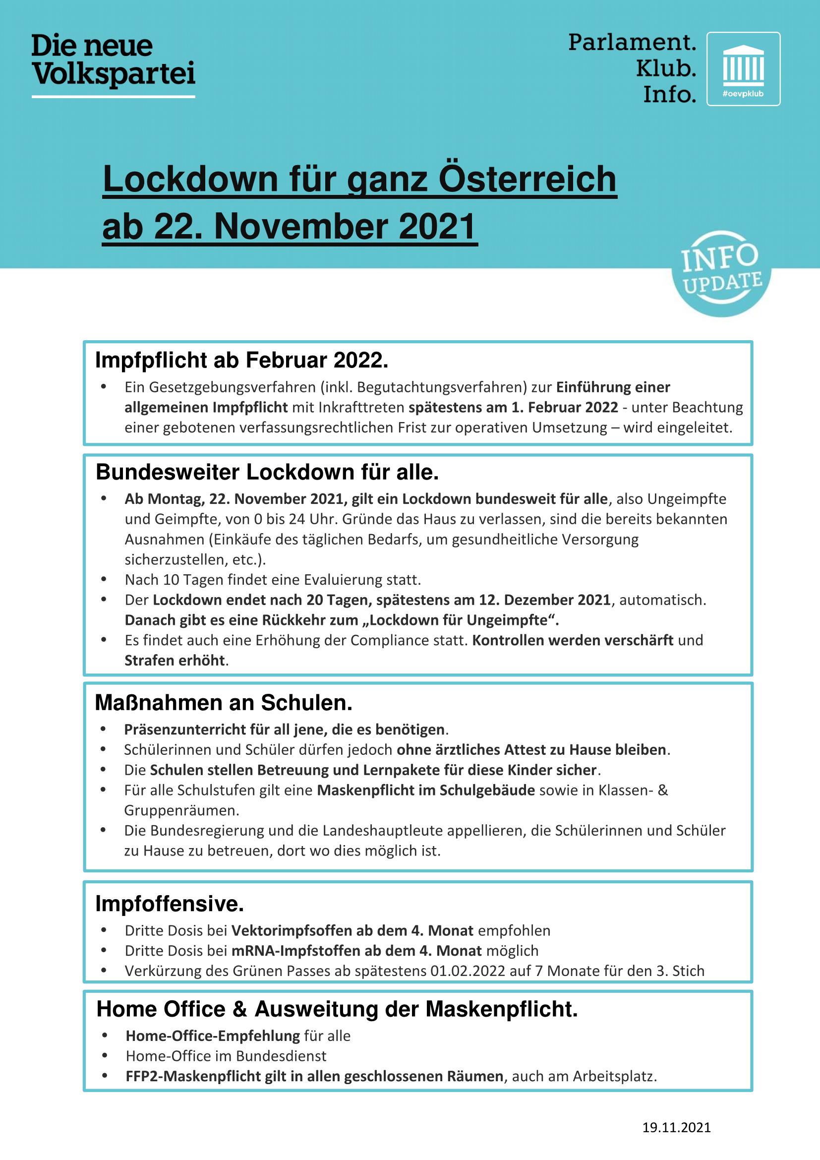 2021 11 19 Lockdown fur ganz Osterreich Page 1